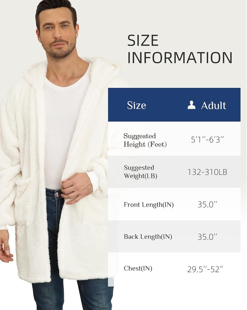 Argstar Hooded Cardigan for Women and Men, Oversized Sweatshirt Fuzzy Fleece Blanket Hoodie Jacket - One Size Fits All - Image 5